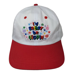 Unbranded Men's Snapback Hat White OSFA Embroidered Logo I'd Rather Be Flippin'